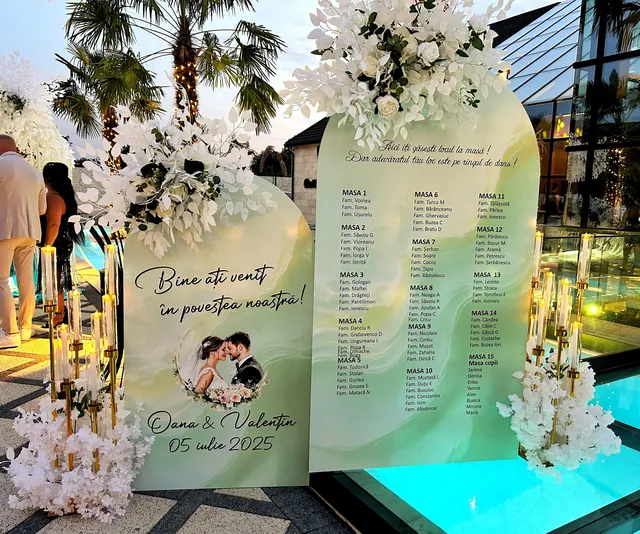 Șevalete și panouri de întâmpinare — Just Roses